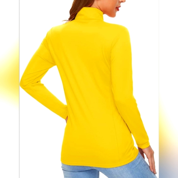 CRYSULLY Women's Sun Protection 1/4 Zip Long Sleeve Hiking Shirt -size S, Yellow - Picture 8 of 9